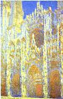 Twilight Canvas Paintings - The Rouen Cathedral at Twilight